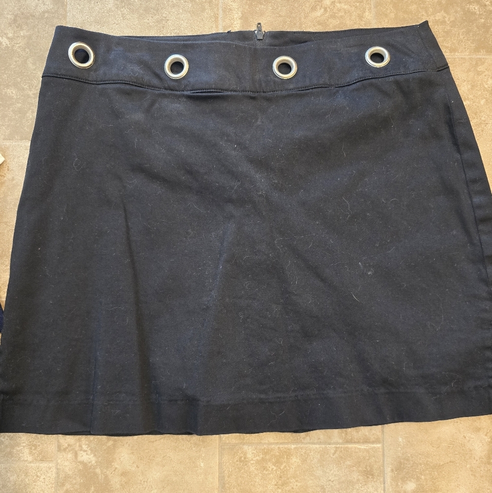 Black mini skort